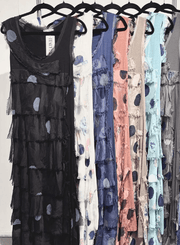 Maxi Sleeveless Dress with Polka Dots - Robin Boutique-Boutique 