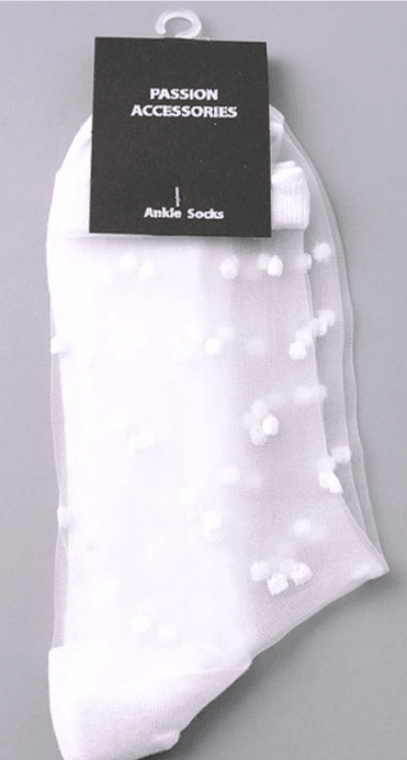 Polka Dot Mesh Socks in black and white 2928 - Robin Boutique-Boutique 