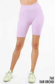 High Waist Biker Shorts with Rib Detailing - Robin Boutique-Boutique 