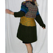 Vegan Cotton Knit Wrap Sweater Jumper Dress in Autumn shades Size M/L - Robin Boutique-Boutique 