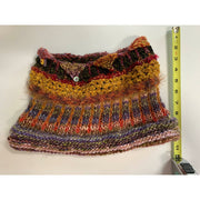 Hand knit soft infinity scarf shoulder wrap adornment with multiple stitch and color textures - Robin Boutique-Boutique    &.  Reloved Fabrics