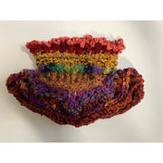 Hand knit in one piece soft infinity scarf adornment with multiple stitch and color textures. Winter scarf. - Robin Boutique-Boutique    &.  Reloved Fabrics
