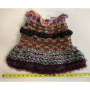 Long Hand knit in one piece soft infinity scarf adornment with multiple stitch and color changes. Winter scarf. - Robin Boutique-Boutique    &.  Reloved Fabrics