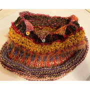 Hand knit soft infinity scarf shoulder wrap adornment with multiple stitch and color textures - Robin Boutique-Boutique    &.  Reloved Fabrics