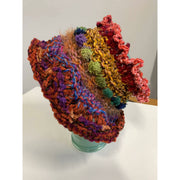 Hand knit in one piece soft infinity scarf adornment with multiple stitch and color textures. Winter scarf. - Robin Boutique-Boutique    &.  Reloved Fabrics