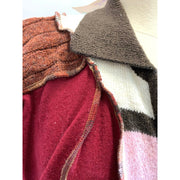 Fun Wool Cashmere Zippered front sweater cardigan jacket in recycled multi color fabrics - Large to XL. Free Shipping. - Robin Boutique-Boutique    &.  Reloved Fabrics