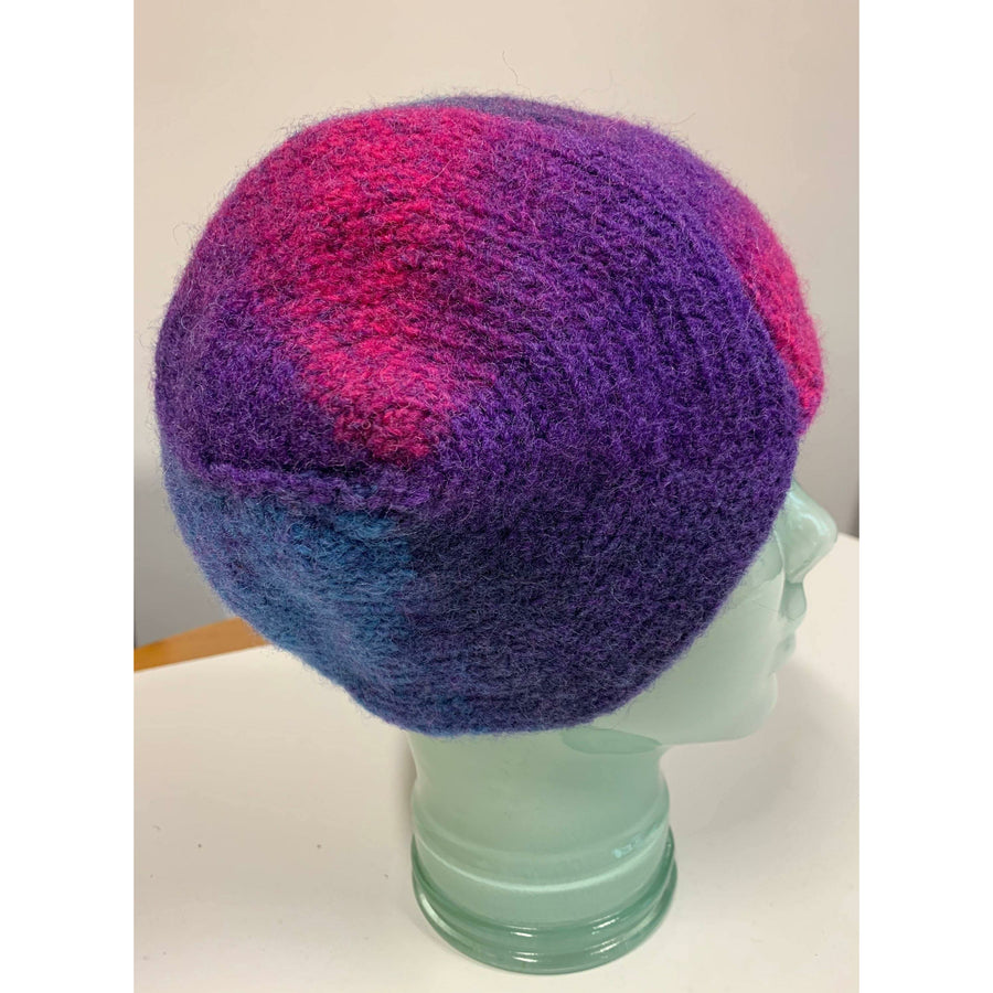 Felted hand knit lambs wool bomber style hat in muti colors. Major warmth. Perfect walking hat. Free shipping - Robin Boutique-Boutique    &.  Reloved Fabrics