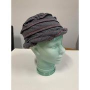 Vegan hypo allergenic cozy soft warm free form gray and pink trimmed hat. Free Shipping - Robin Boutique-Boutique 