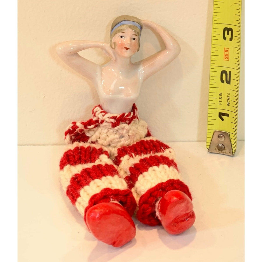 Whimsical magical vintage half porcelain doll into a 20’s variation doll. Hand knit. She would make a wonderful gift. - Robin Boutique-Boutique 