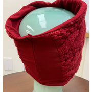 Cable hand knit Red soft Head band hat adornment. Super wide. Lined in organic cotton. - Robin Boutique-Boutique    &.  Reloved Fabrics
