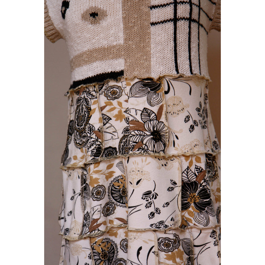 Cool cotton upcycled taupe-color sundress in size small to medium. - RelovedFabrics,Dress - accessories, [product-vendor] - Robin, [shop-name] - robin.boutique