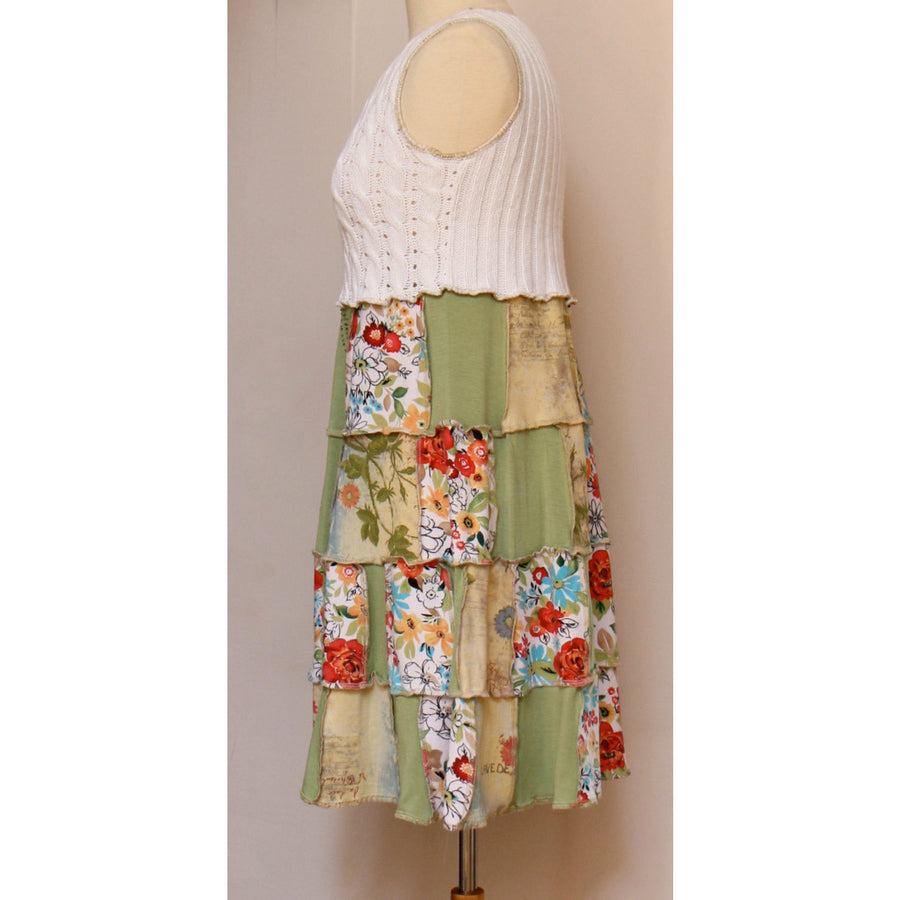 Cool cotton upcycled taupe-color sundress in size small to medium. - RelovedFabrics,Dress - accessories, [product-vendor] - Robin, [shop-name] - robin.boutique