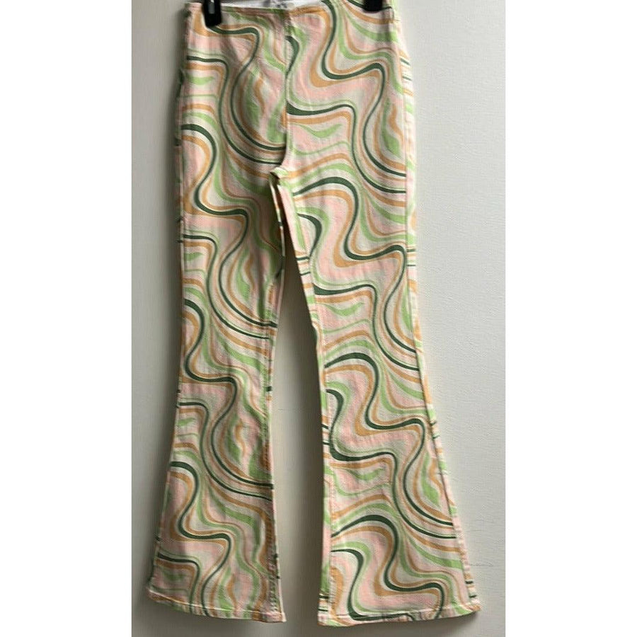 Psychedelic Bell Bottom Stretch Pants - Robin Boutique-Boutique 
