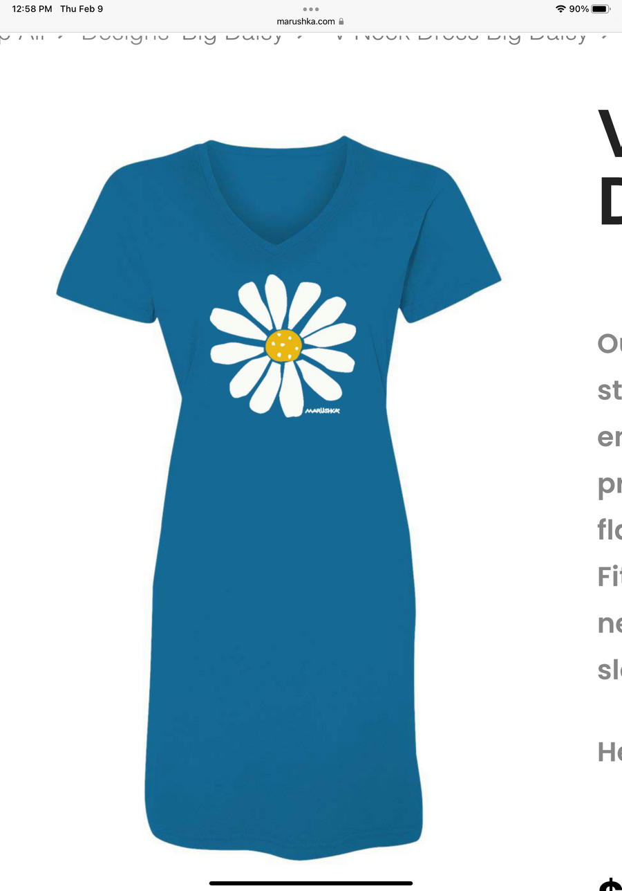 Big Daisy on V-Neck Dress