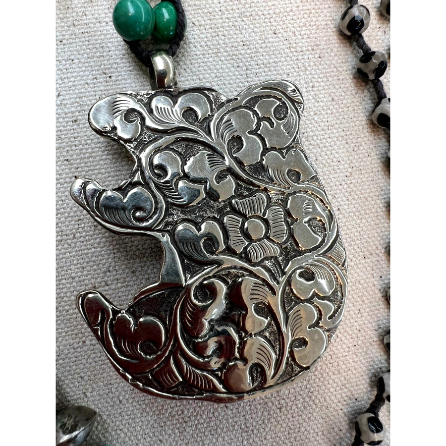 Handmade Silver Turquiose Squirrel Necklace - Robin Boutique
