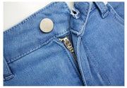 Denim Bermuda shorts length jeans in stretch - Robin Boutique-Boutique 