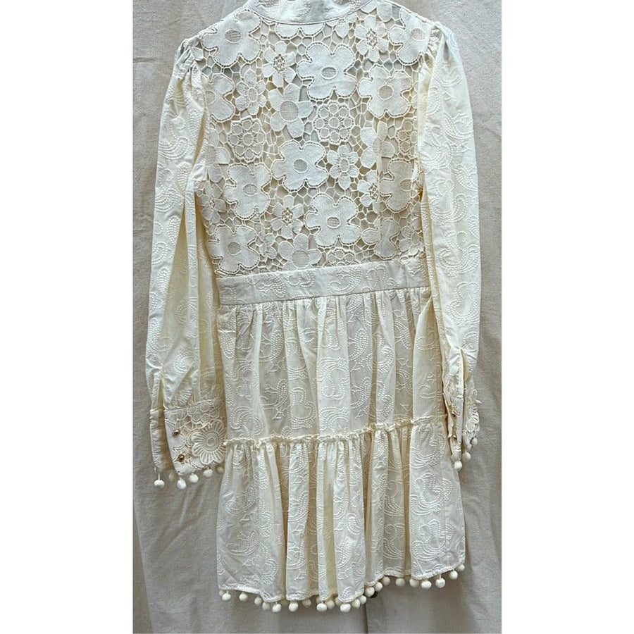 Gorgeous Lace Appliqued and pom pom dress by Beulah - Robin Boutique-Boutique 